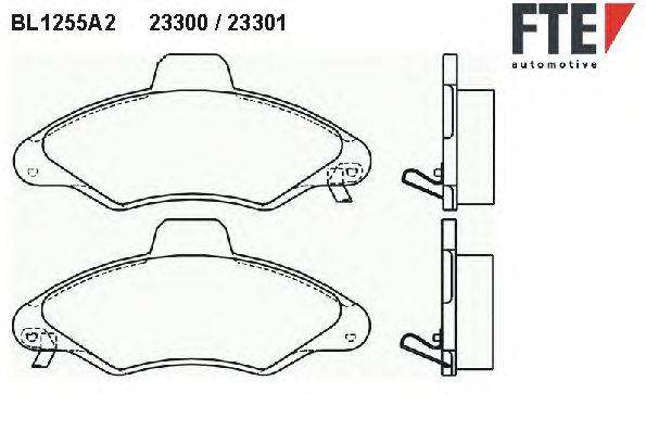 Комплект тормозных колодок, дисковый тормоз FTE BL1255A2