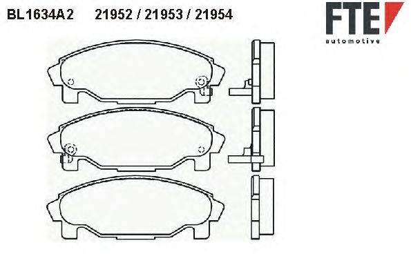 Комплект тормозных колодок, дисковый тормоз FTE BL1634A2