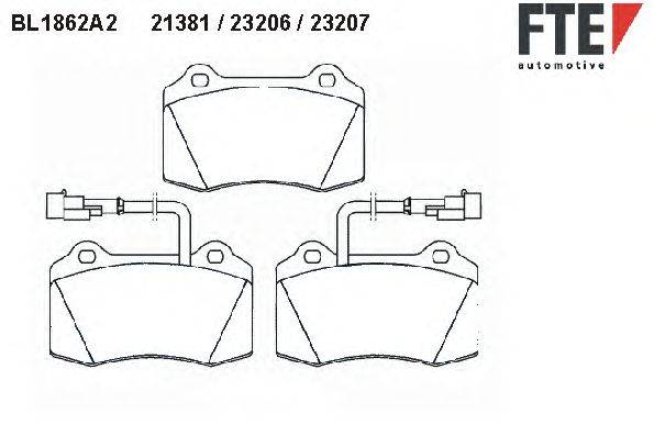 Комплект тормозных колодок, дисковый тормоз FTE BL1862A2