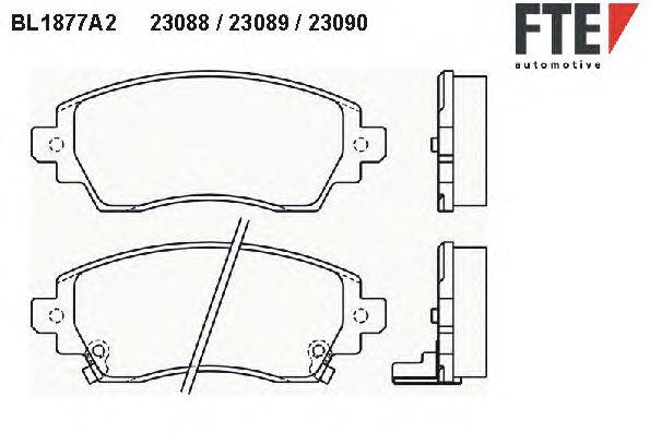 Комплект тормозных колодок, дисковый тормоз FTE 23090