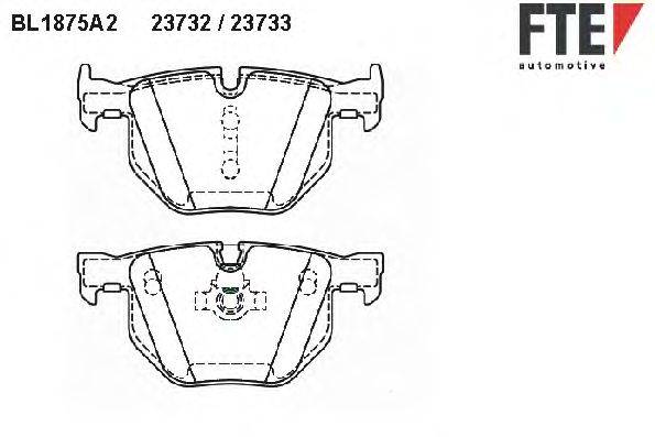 Комплект тормозных колодок, дисковый тормоз FTE BL1875A2