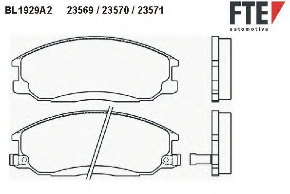 Комплект тормозных колодок, дисковый тормоз FTE 23571