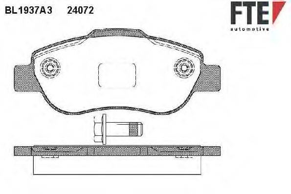 Комплект тормозных колодок, дисковый тормоз FTE BL1937A3