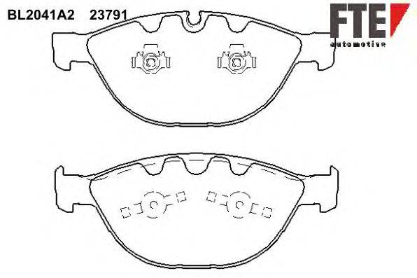 Комплект тормозных колодок, дисковый тормоз FTE BL2041A2