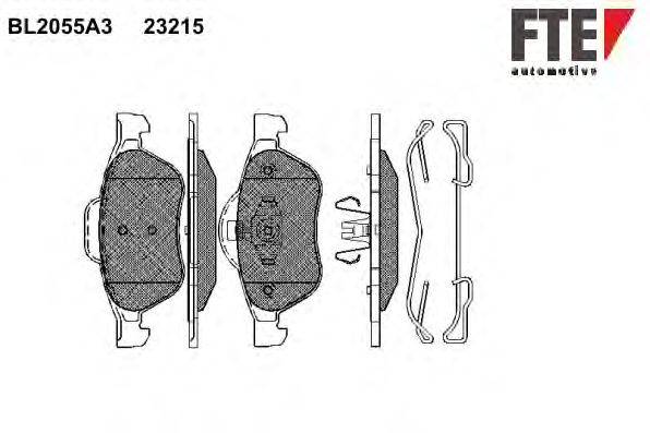 Комплект тормозных колодок, дисковый тормоз FTE BL2055A3