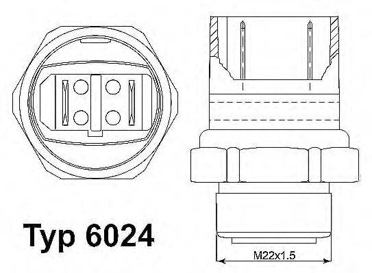 Термовыключатель, вентилятор радиатора WAHLER 6024.95D