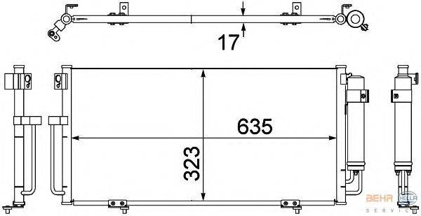 Конденсатор, кондиционер HELLA 8FC351304391