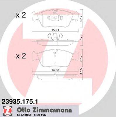Комплект тормозных колодок, дисковый тормоз ZIMMERMANN 23999