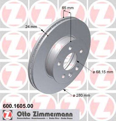 Тормозной диск ZIMMERMANN 600160500