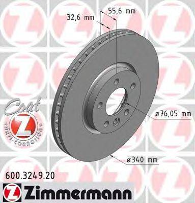 Тормозной диск ZIMMERMANN 600324920