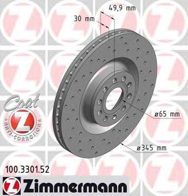 Тормозной диск ZIMMERMANN 100330152
