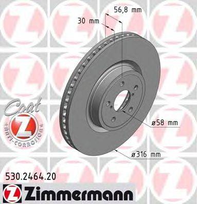 Тормозной диск ZIMMERMANN 530246420