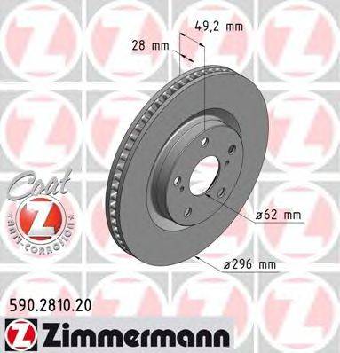 Тормозной диск ZIMMERMANN 590281020