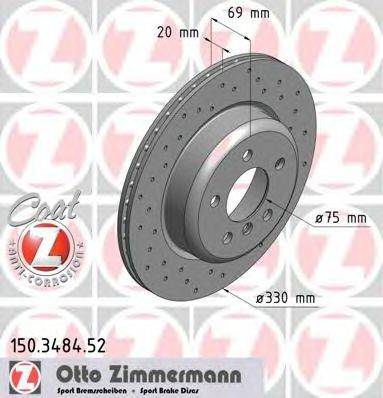 Тормозной диск ZIMMERMANN 150348452