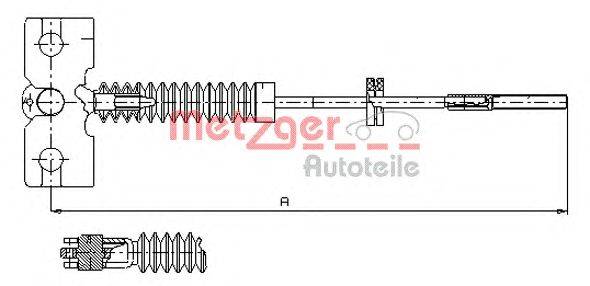 Трос, стояночная тормозная система METZGER 17.0221