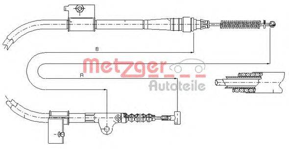 Трос, стояночная тормозная система METZGER 170331