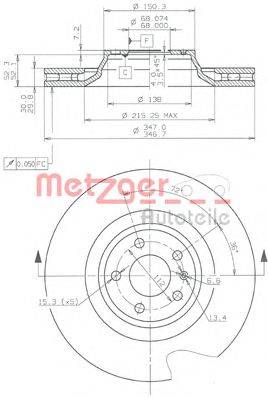 Тормозной диск METZGER 24891 V