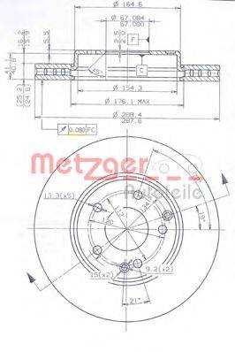 Тормозной диск METZGER 24903 V