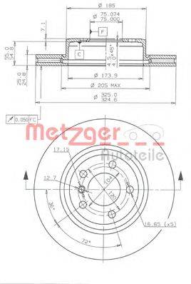 Тормозной диск METZGER 24916 V