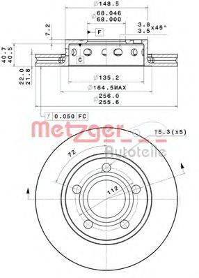 Тормозной диск METZGER 25150V