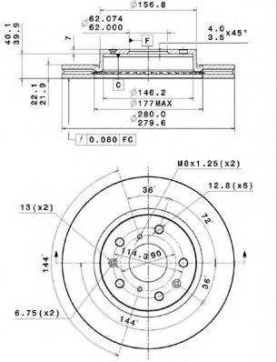 Тормозной диск METZGER 25109 E