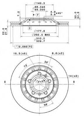 Тормозной диск METZGER 25128 V