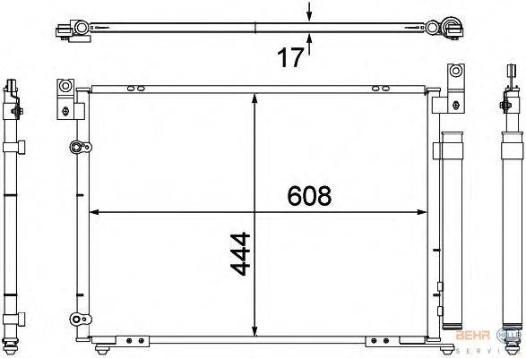 Конденсатор, кондиционер BEHR HELLA SERVICE 8FC351304421