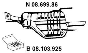 Глушитель выхлопных газов конечный TESH 220924