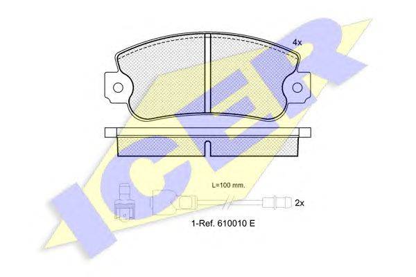 Комплект тормозных колодок, дисковый тормоз ICER 20557