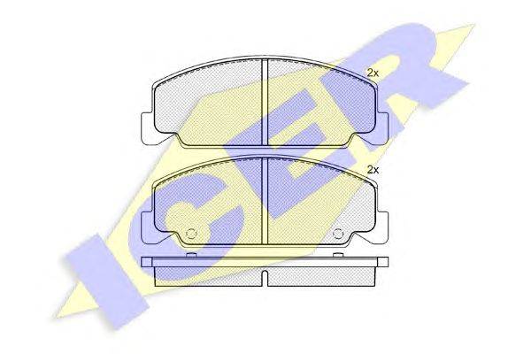 Комплект тормозных колодок, дисковый тормоз ICER 180735