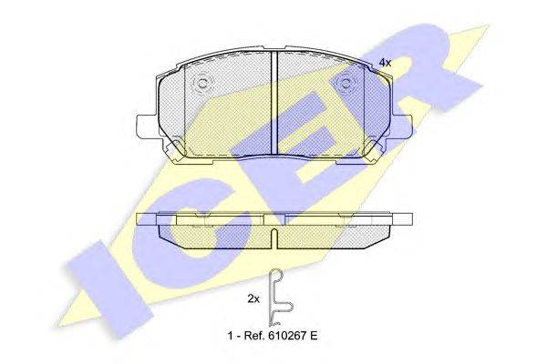 Комплект тормозных колодок, дисковый тормоз ICER 181705