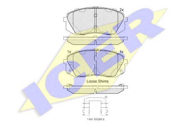 Комплект тормозных колодок, дисковый тормоз REMSA 2130222
