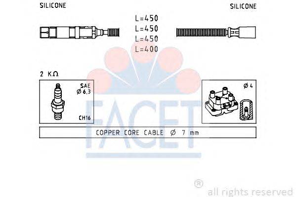 Комплект проводов зажигания FACET 0356913017