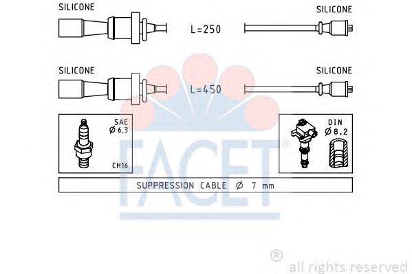 Комплект проводов зажигания FACET 47241