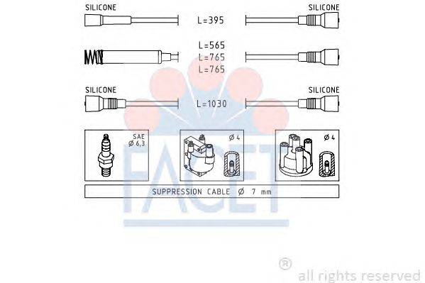 Комплект проводов зажигания FACET 48527