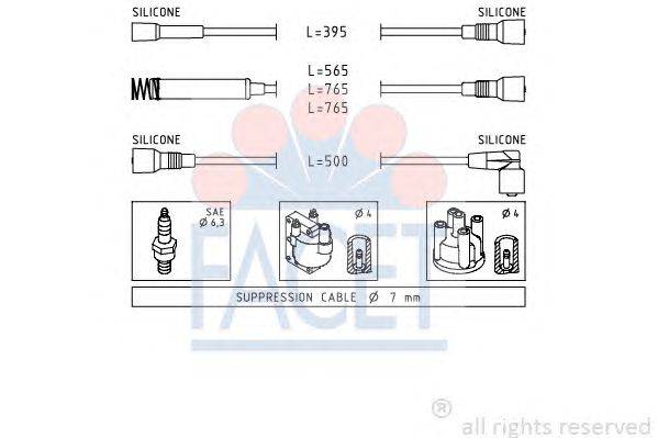 Комплект проводов зажигания FACET 4.8531