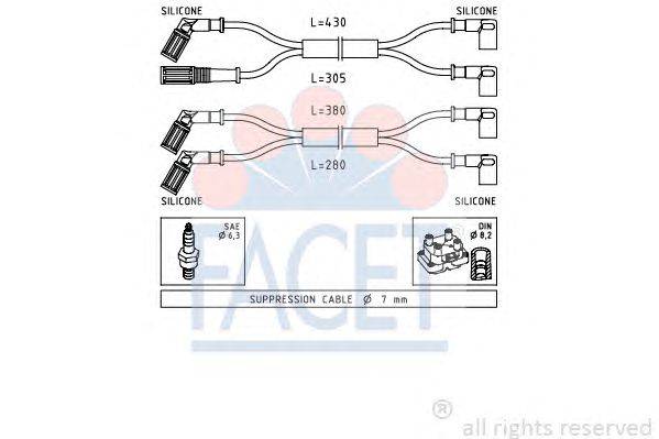 Комплект проводов зажигания FACET 48889