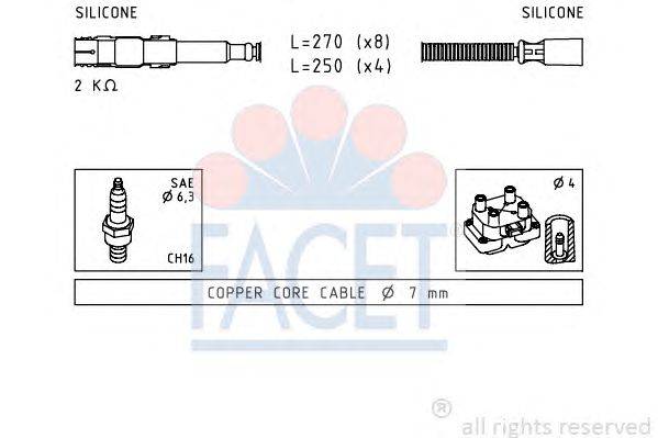 Комплект проводов зажигания FACET 0356912054