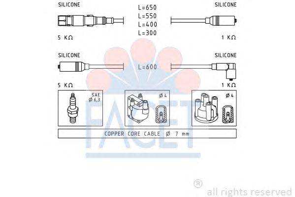 Комплект проводов зажигания FACET 4.9932