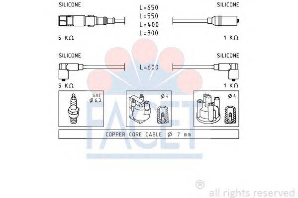 Комплект проводов зажигания FACET 49933