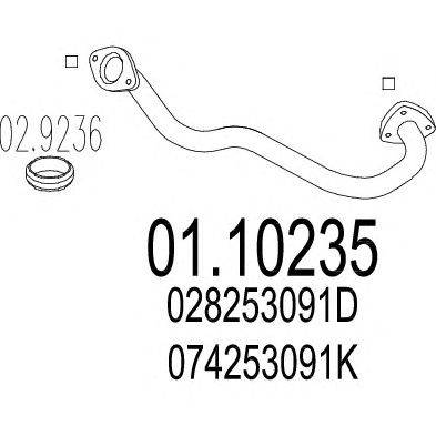 Труба выхлопного газа MTS 01.10235