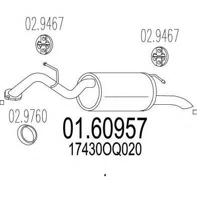 Глушитель выхлопных газов конечный MTS 01.60957