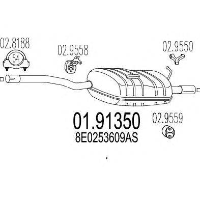 Глушитель выхлопных газов конечный MTS 01.91350