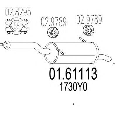Глушитель выхлопных газов конечный MTS 01.61113