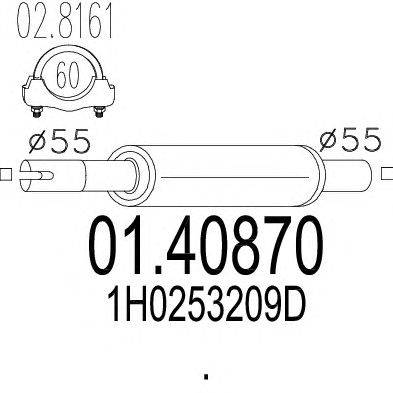 Предглушитель выхлопных газов MTS 01.40870
