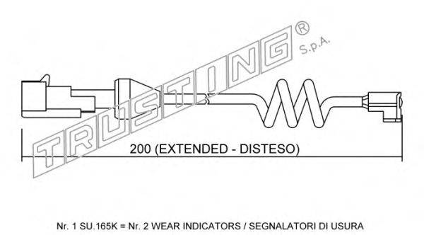 Сигнализатор, износ тормозных колодок TRUSTING SU.165K