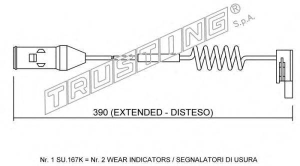 Сигнализатор, износ тормозных колодок TRUSTING SU.167K
