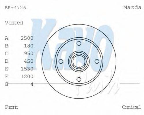 Тормозной диск KAVO PARTS BR-4726