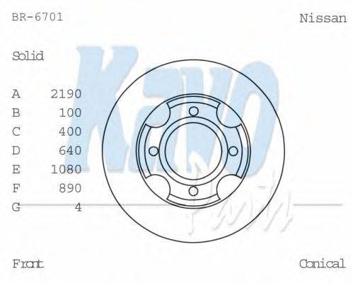 Тормозной диск KAVO PARTS BR-6701