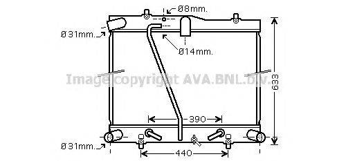 Радиатор, охлаждение двигателя AVA QUALITY COOLING TO2434